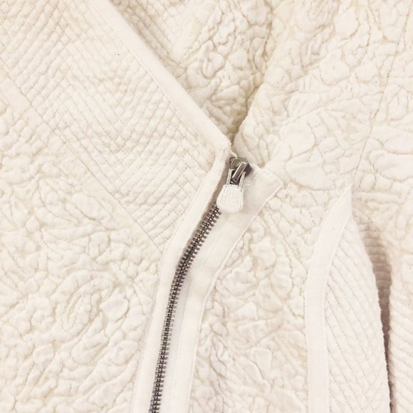 Anthropologie Moth Birte Textured White Moto Jacket, M - Picture 5 of 9
